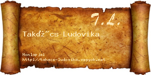 Takács Ludovika névjegykártya